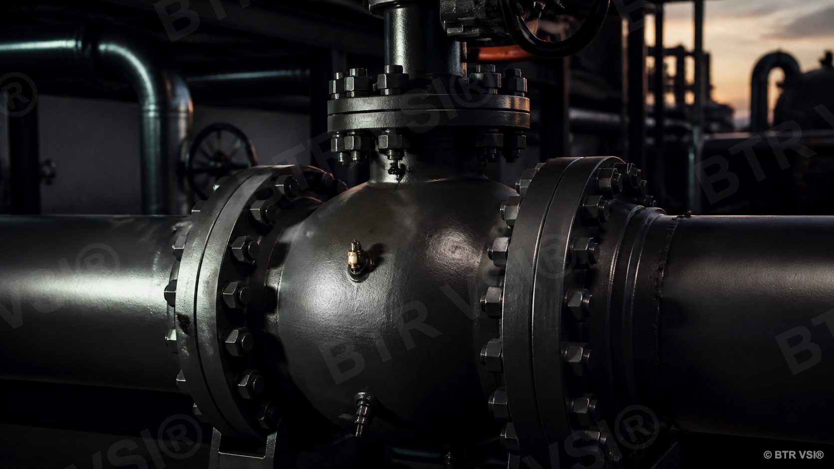 Industrial pipeline valve body with sealant injection fittings